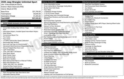 2020 Jeep Wrangler Unlimited Sport