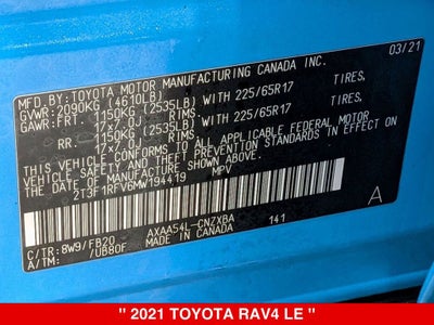 2021 Toyota RAV4 LE