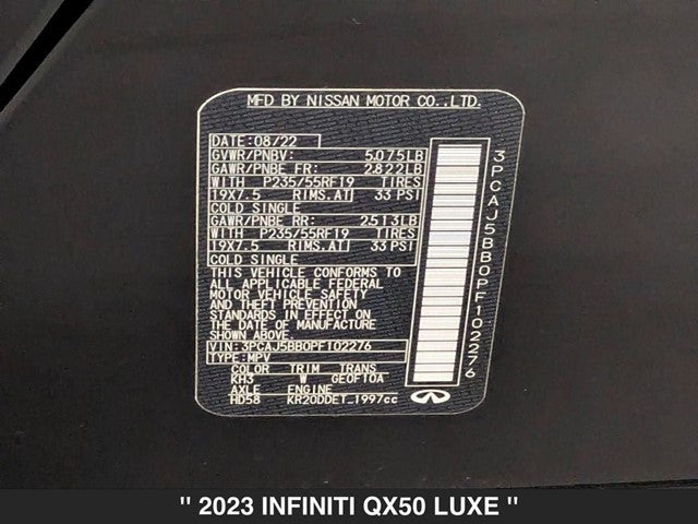 2023 INFINITI QX50 LUXE AWD