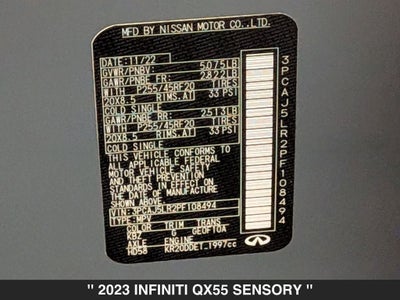 2023 INFINITI QX55 SENSORY