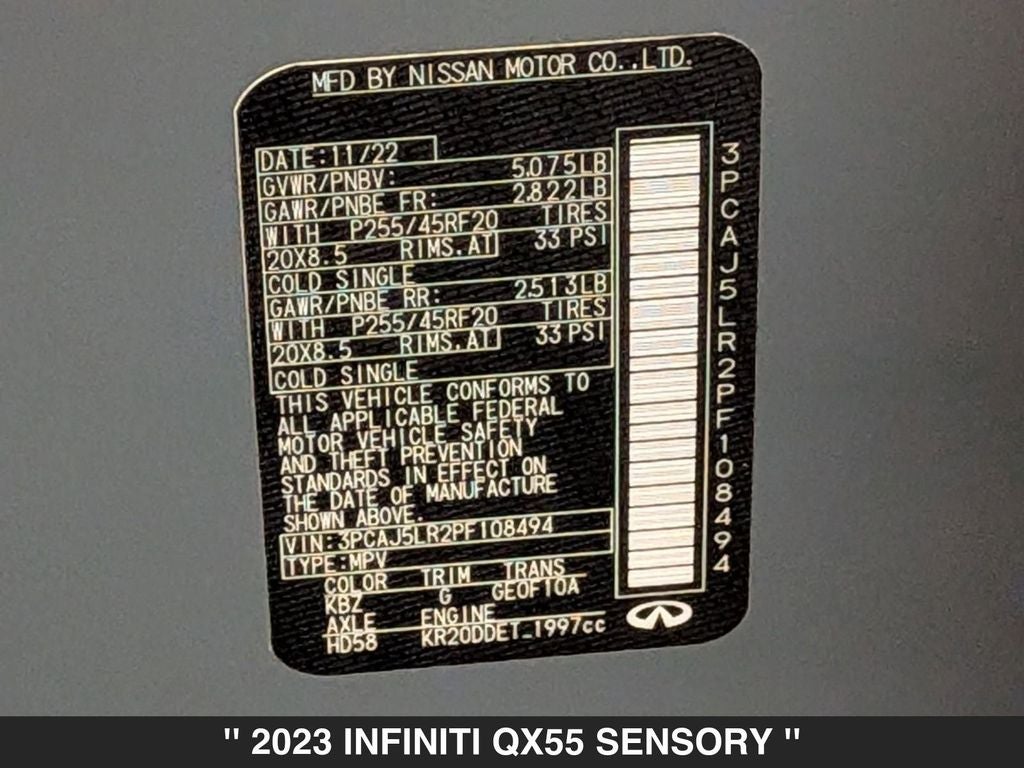 2023 INFINITI QX55 SENSORY