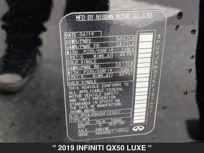2019 INFINITI QX50 LUXE AWD