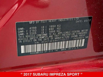 2017 Subaru Impreza 2.0i Sport