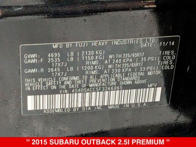 2015 Subaru Outback 2.5i Premium