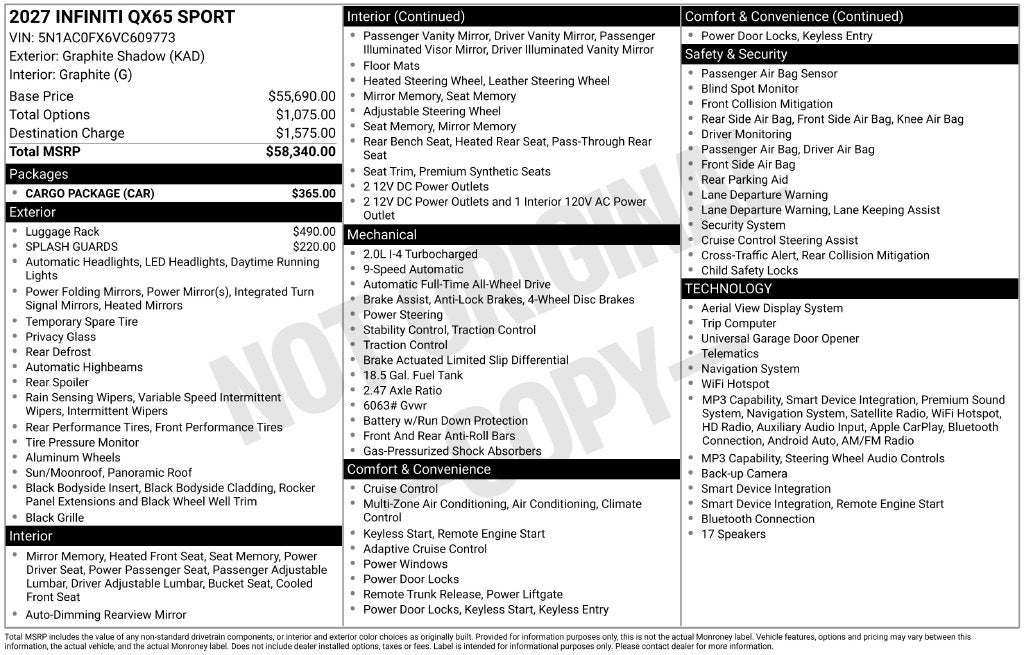 2027 INFINITI QX65 Sport AWD