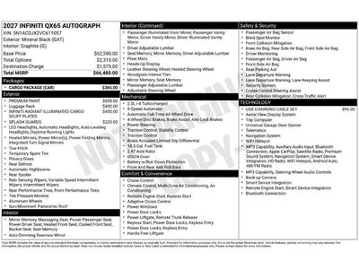 2027 INFINITI QX65 Autograph AWD