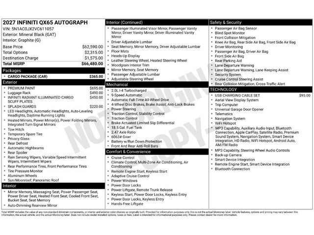 2027 INFINITI QX65 Autograph AWD