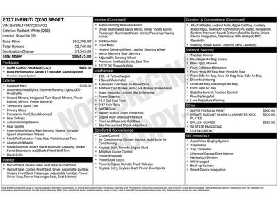 2027 INFINITI QX60 Sport AWD