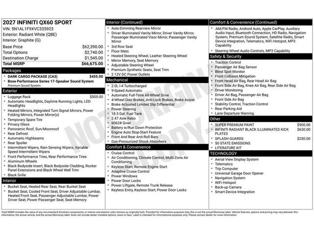 2027 INFINITI QX60 Sport AWD