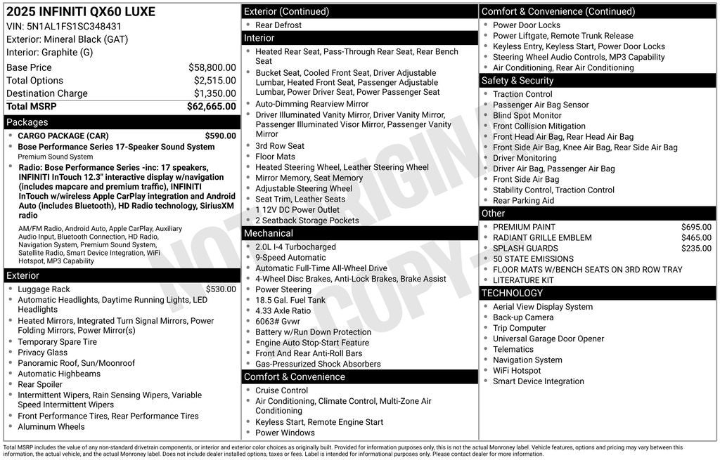 2025 INFINITI QX60 LUXE