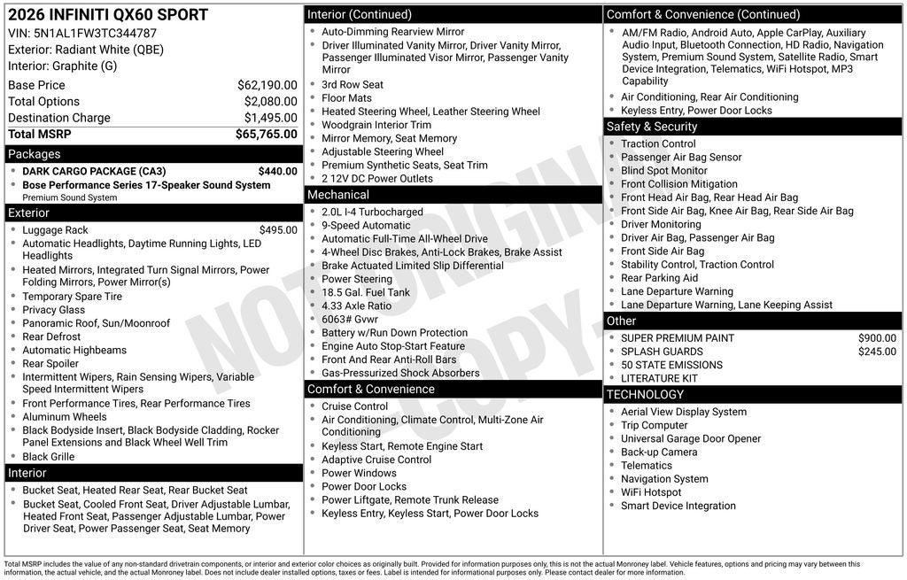 2026 INFINITI QX60 SPORT
