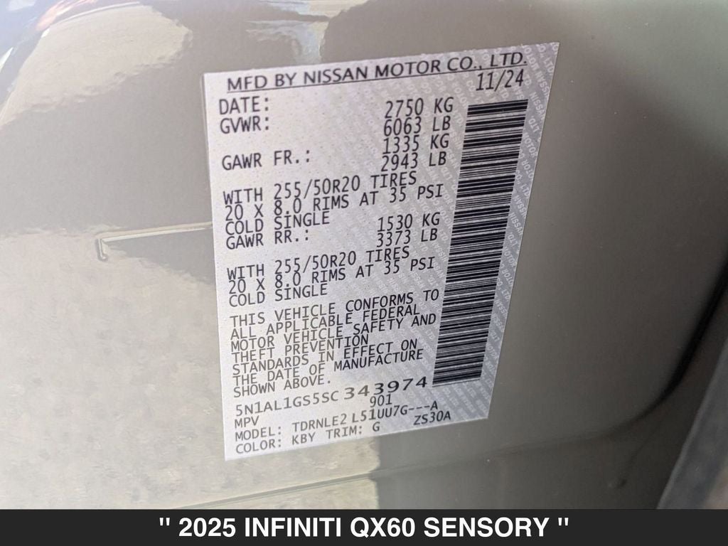 2025 INFINITI QX60 Sensory