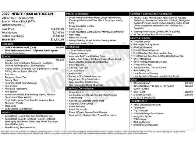 2027 INFINITI QX60 Autograph AWD