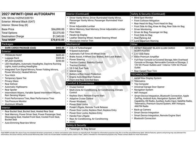 2027 INFINITI QX60 Autograph AWD