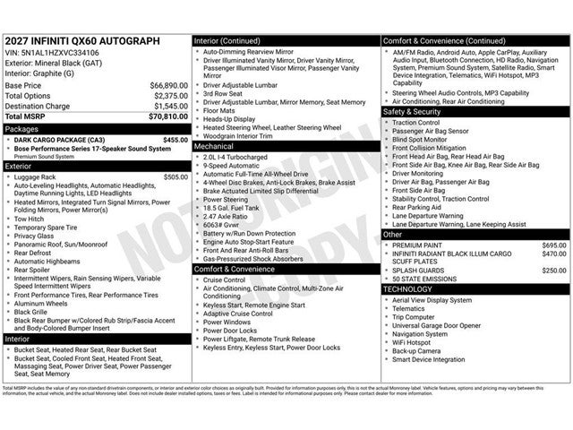 2027 INFINITI QX60 Autograph AWD