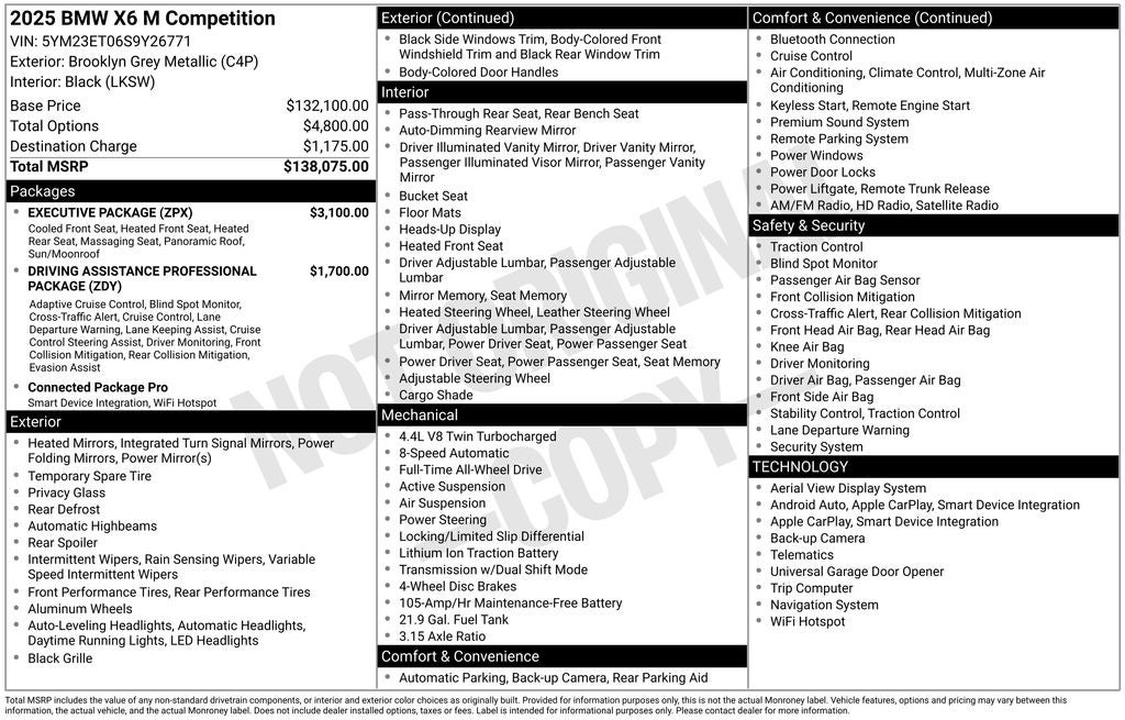2025 BMW X6 M COMPETITION