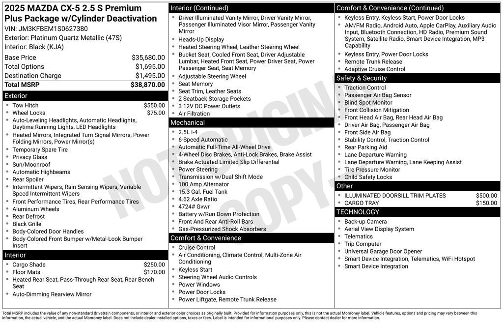 2025 Mazda Mazda CX-5 2.5 S Premium Plus Package