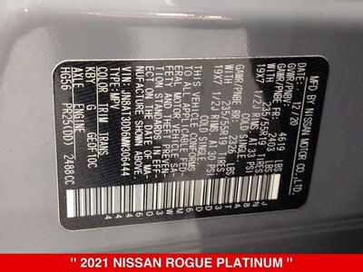 2021 Nissan Rogue Platinum