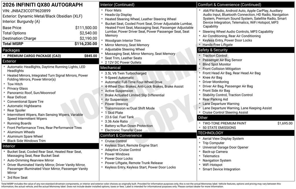 2026 INFINITI QX80 AUTOGRAPH