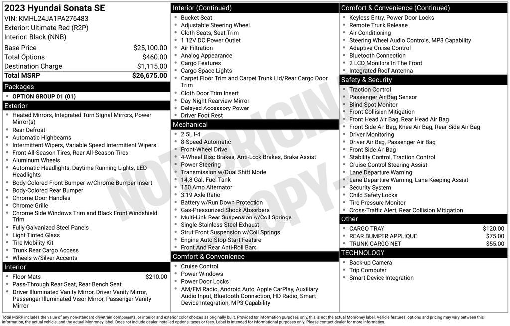2023 Hyundai Sonata SE