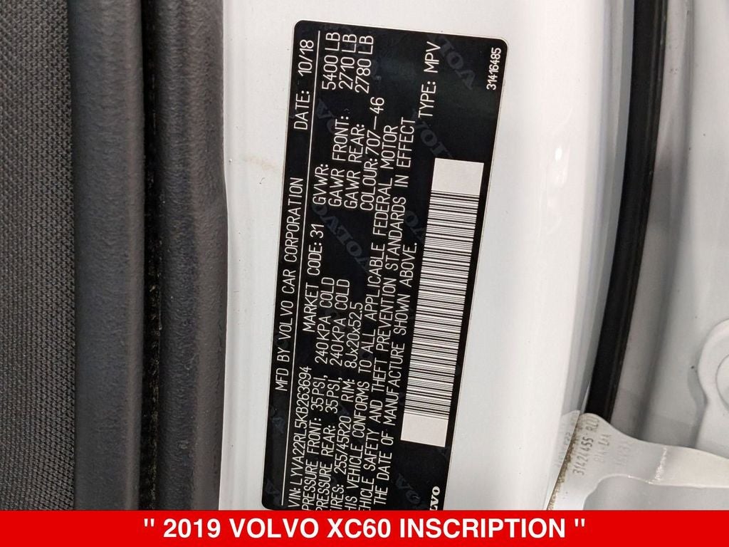 2019 Volvo XC60 T6 Inscription