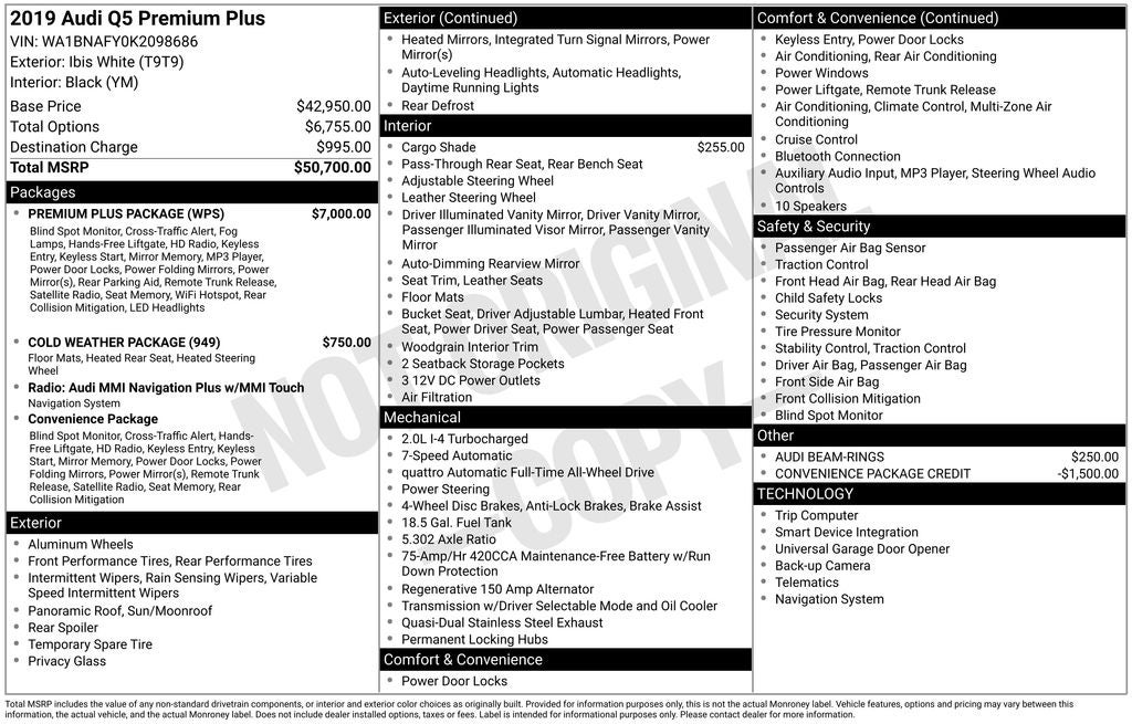 2019 Audi Q5 2.0T Premium Plus quattro