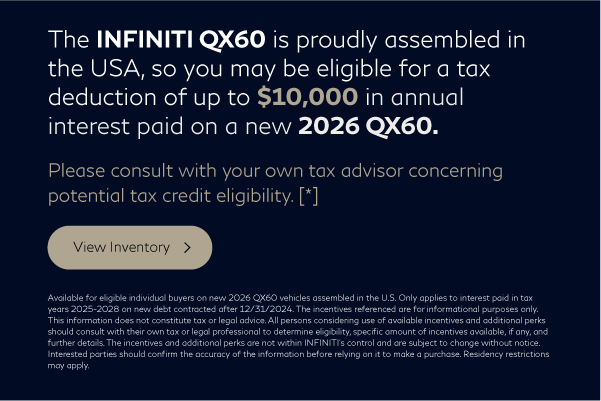 SD 2026 QX60 Tax Credit